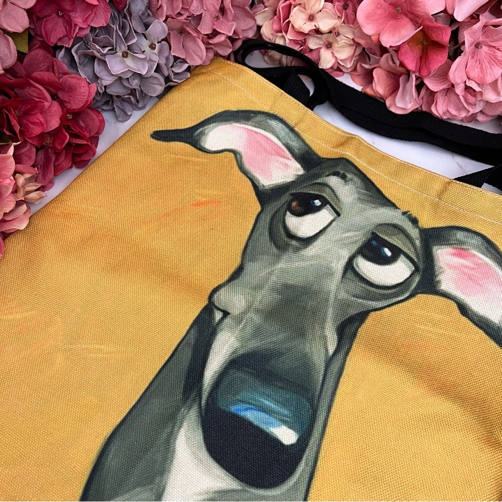 Eco-Friendly Sly Gray Greyhound Dog Folding Tote Bag - Picture 8 of 13